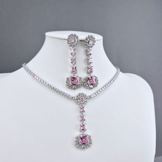Eleganti auskari ar rozā Swarovski kristāliem