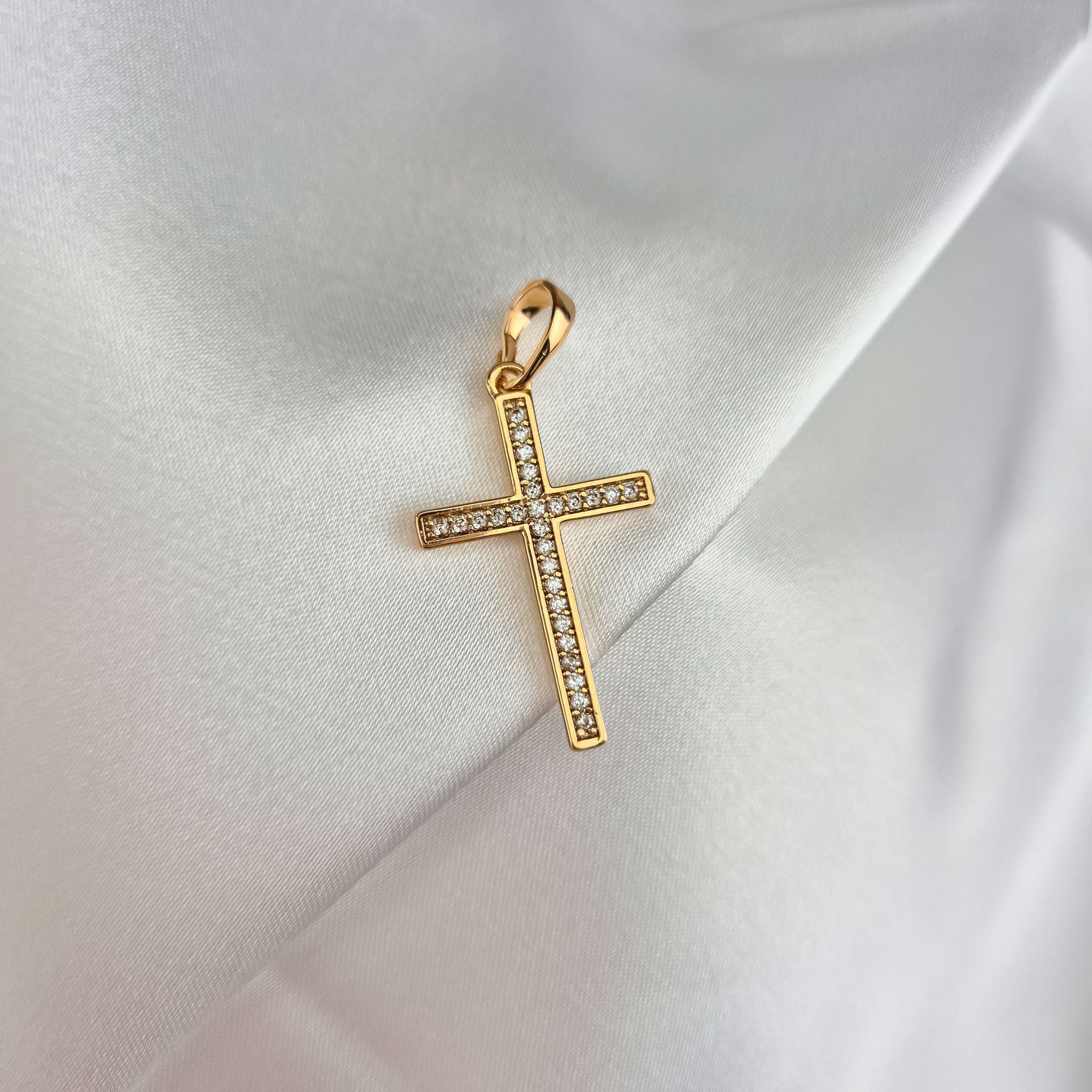 Elegants un simbolisks krustiņš 35 mm garumā ar medicīniskā zelta pārklājumu