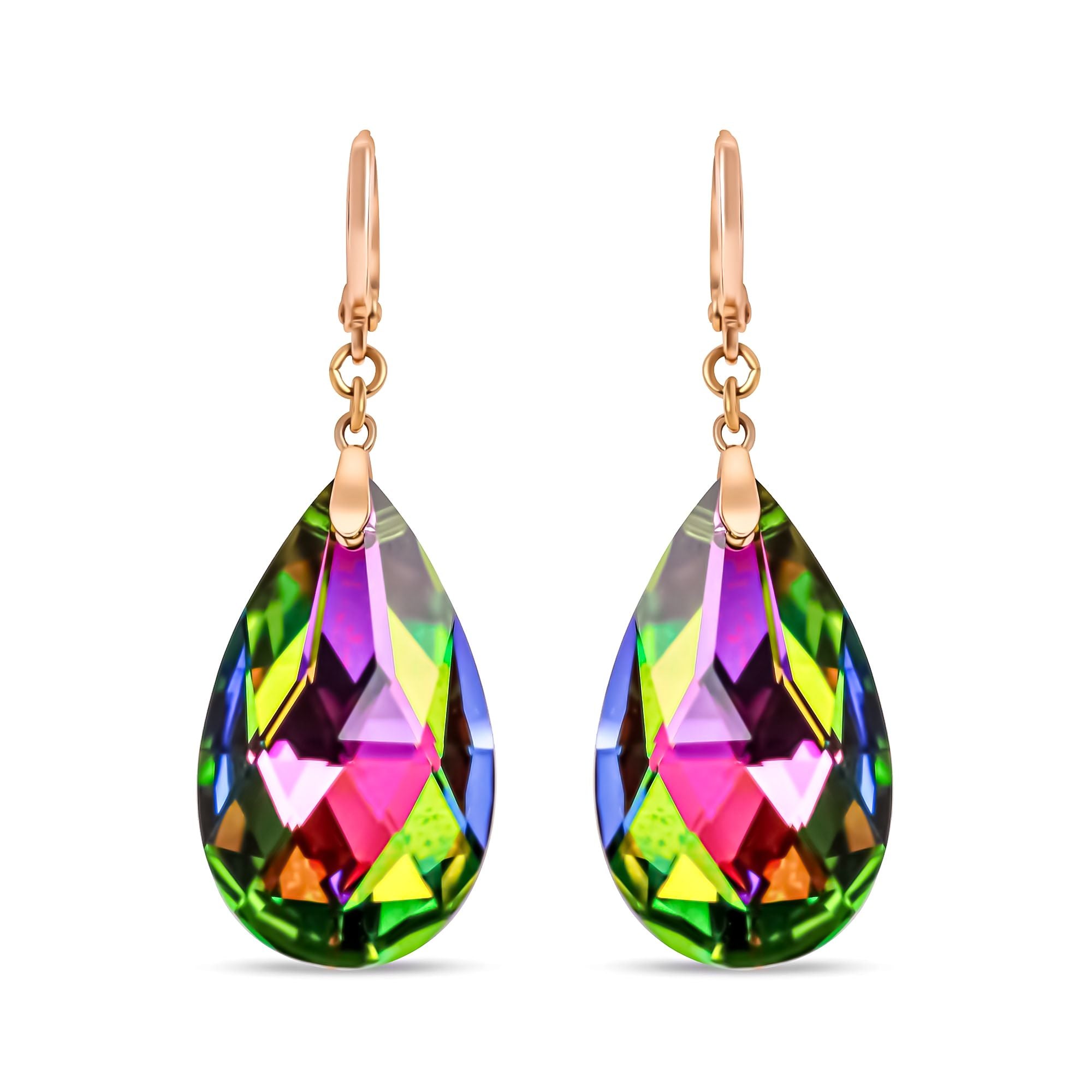 Auskari ar daudzkrāsainu Swarovski kristālu un franču aizdari | ROTAS69