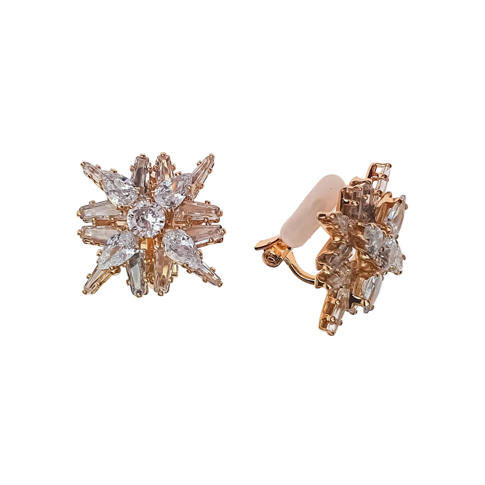 Vakara auskari zvaigžņotā rakstā ar 18K pārklājumu