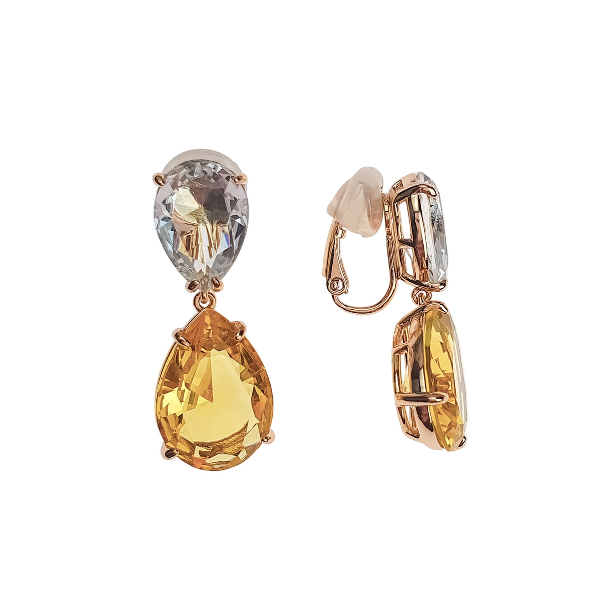 Vakara auskari lāses formā ar 18K zelta pārklājumu