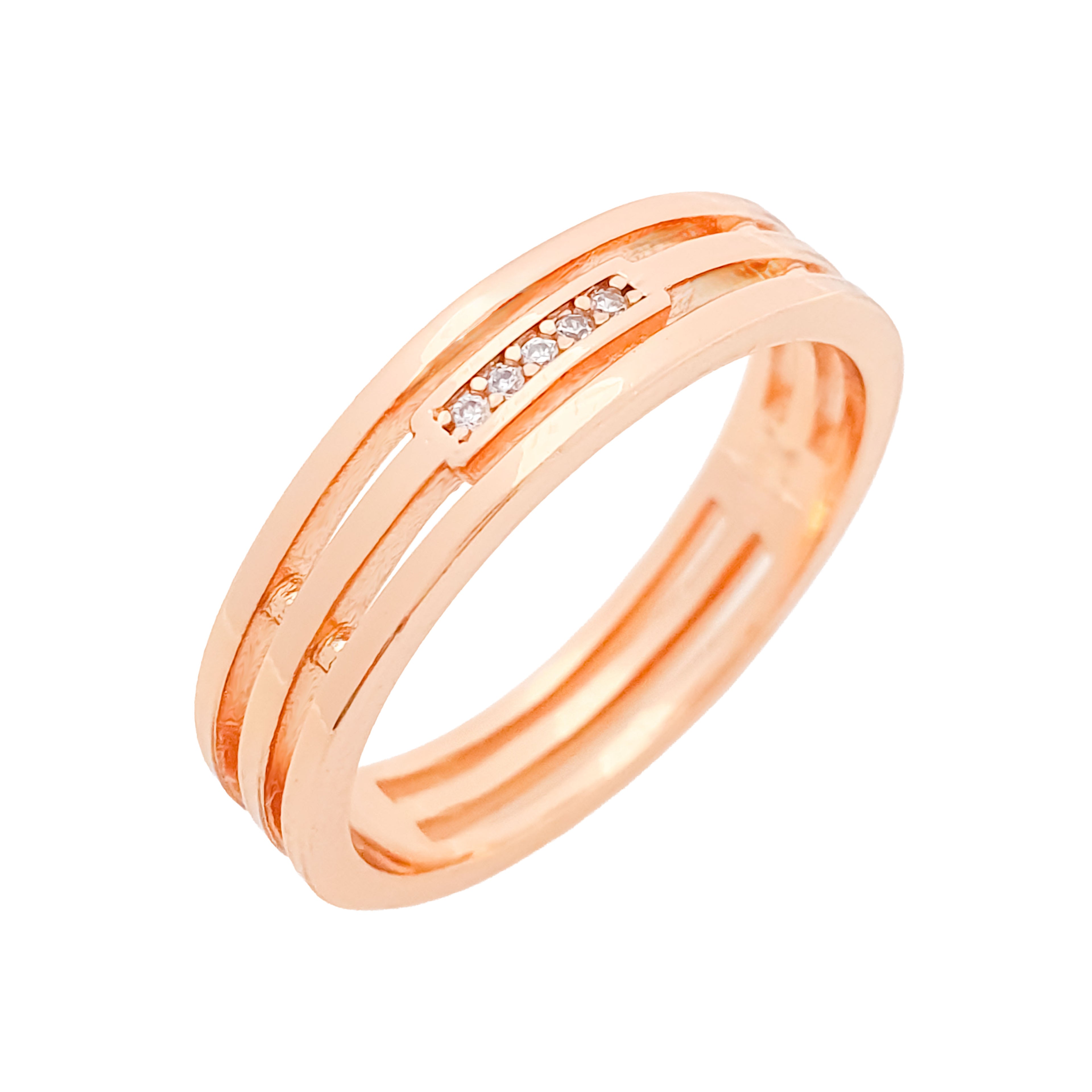 Gredzens ar 18K zelta pārklājumu un cirkonu līniju