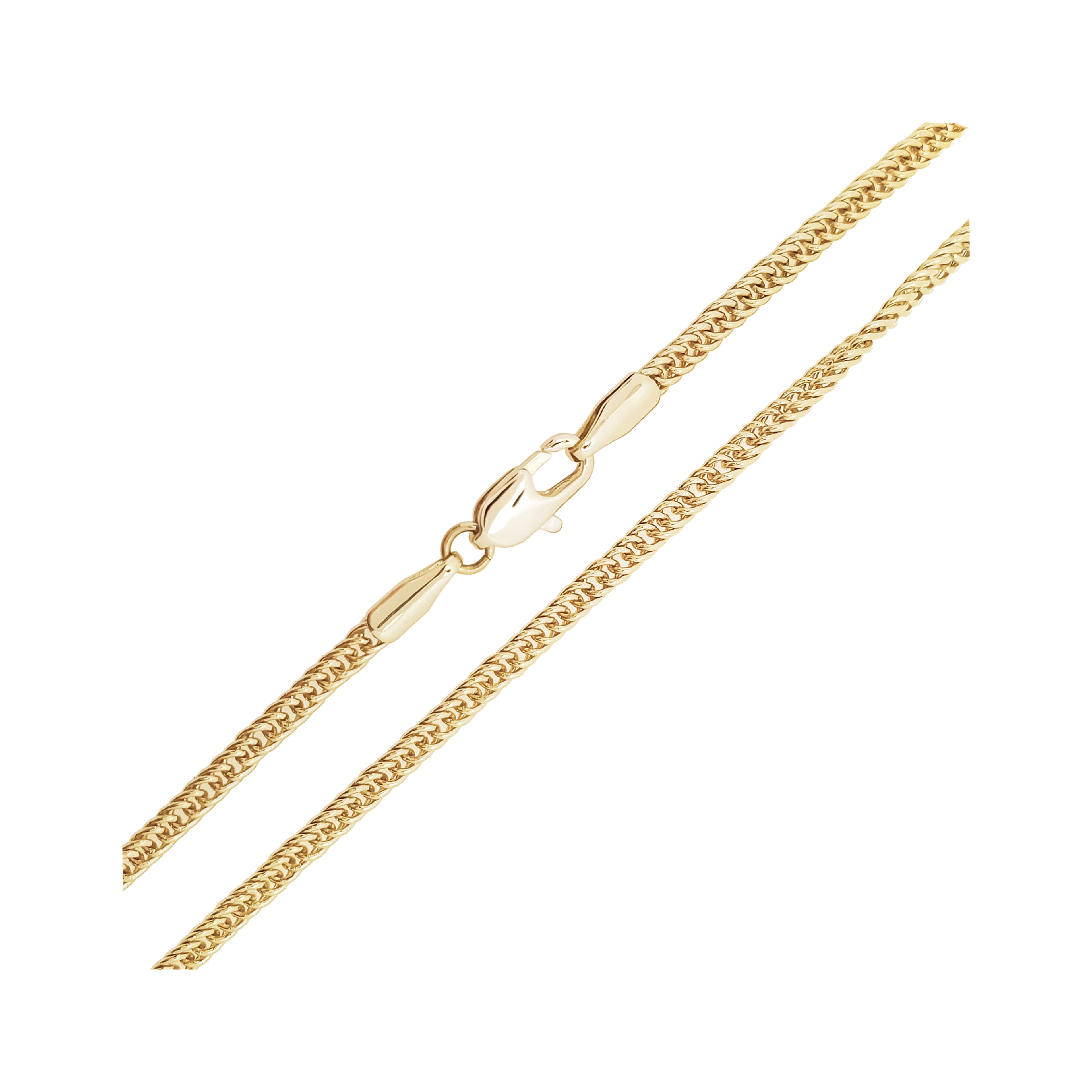 Sieviešu zelta toņa ķēdīte ar blīvu pinumu, 50 cm