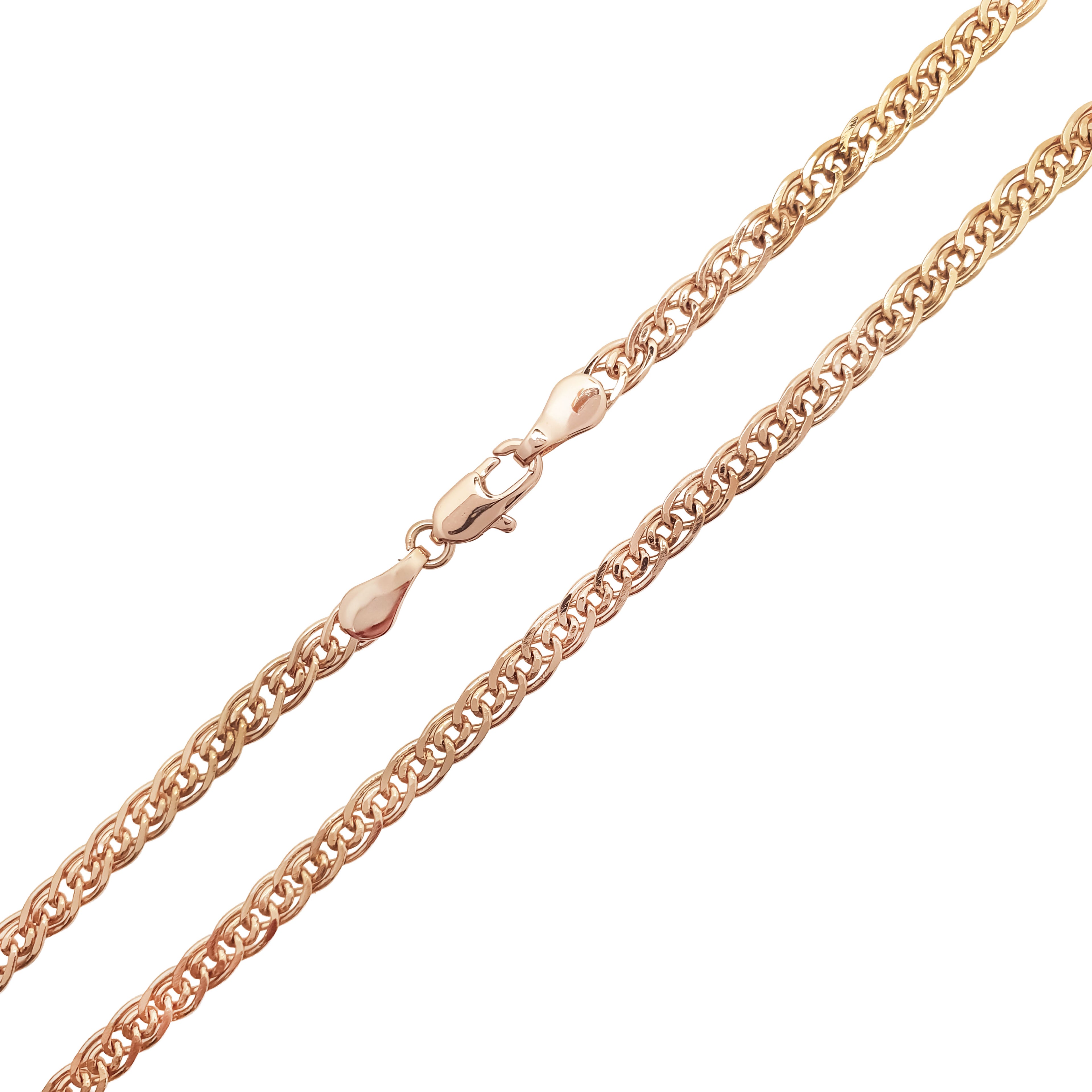 Apzeltīta nonna pinuma ķēdīte ar karabīnes aizdari, 55 cm