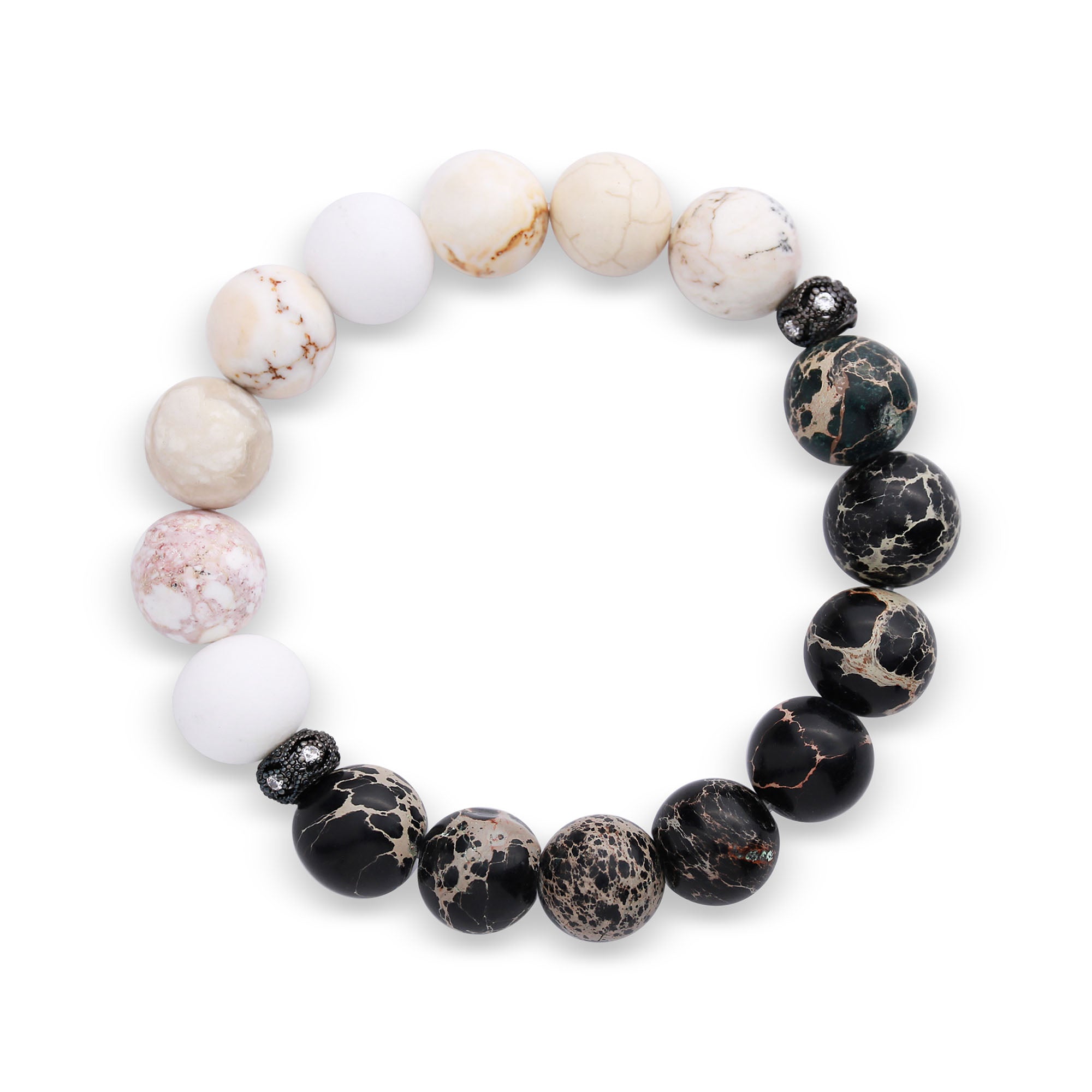 Rokassprādze ar ķīniešu balto nefrītu un magnezītu