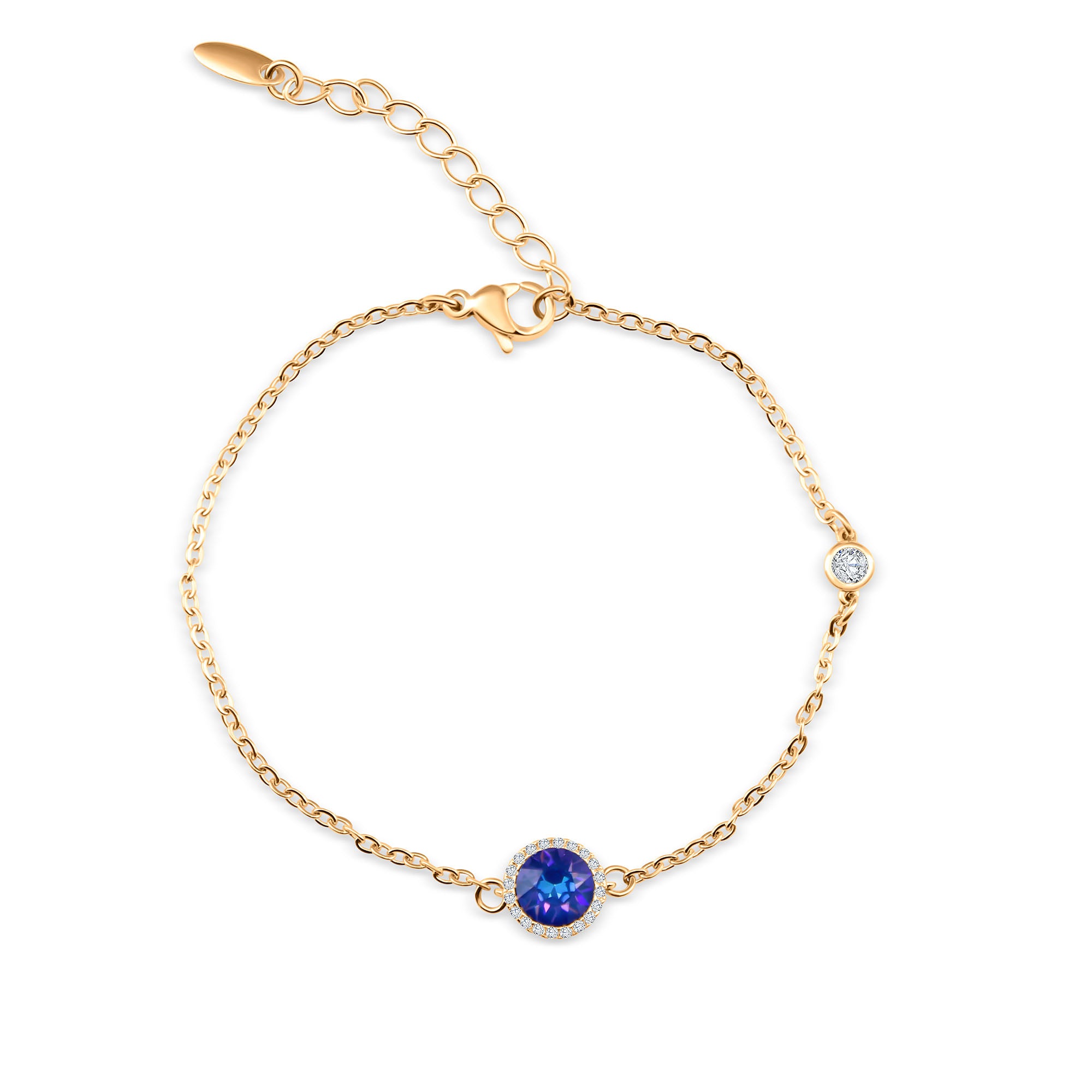 Aproce ar zilu Swarovski akmeni un regulējamu izmēru